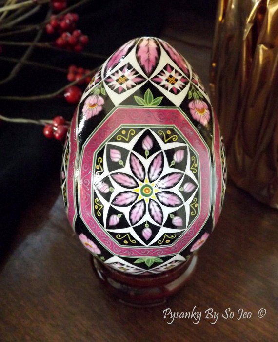 Pink Octagons Ukrainain Easter Eggs Pysanky By So Jeo